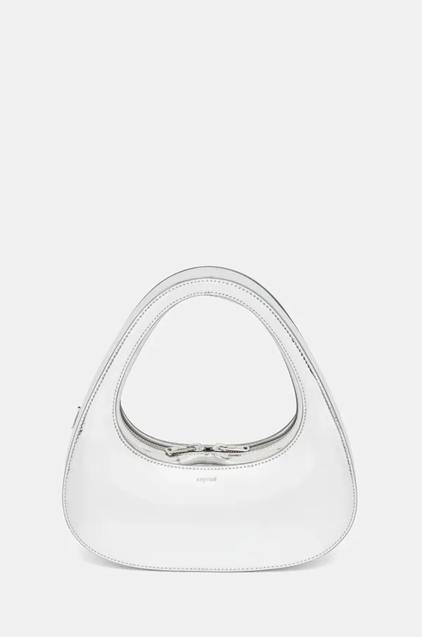 coperni Torbica Coperni Mirrored Baguette Swipe srebrna barva, COPBA04F6005