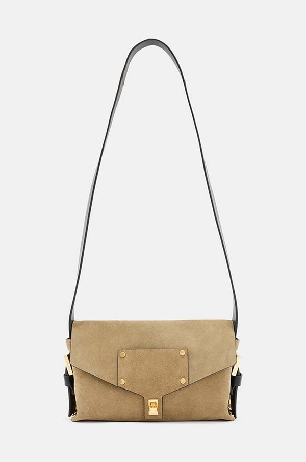 AllSaints Torbica iz semiša AllSaints MIRO SATCHEL bež barva, W071XA