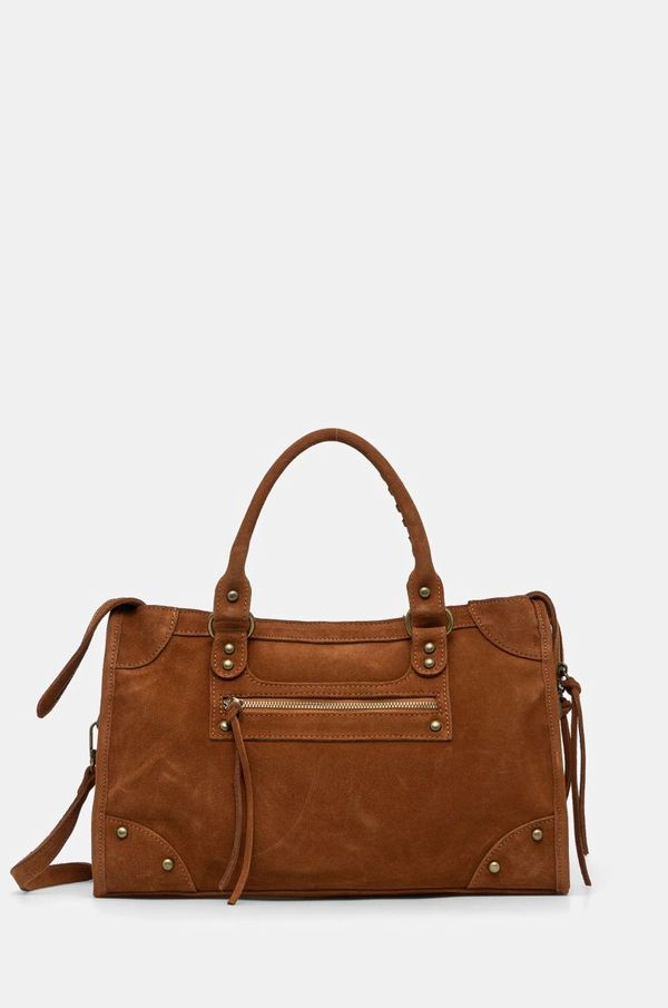 Answear Lab Torbica iz semiša Answear Lab rjava barva