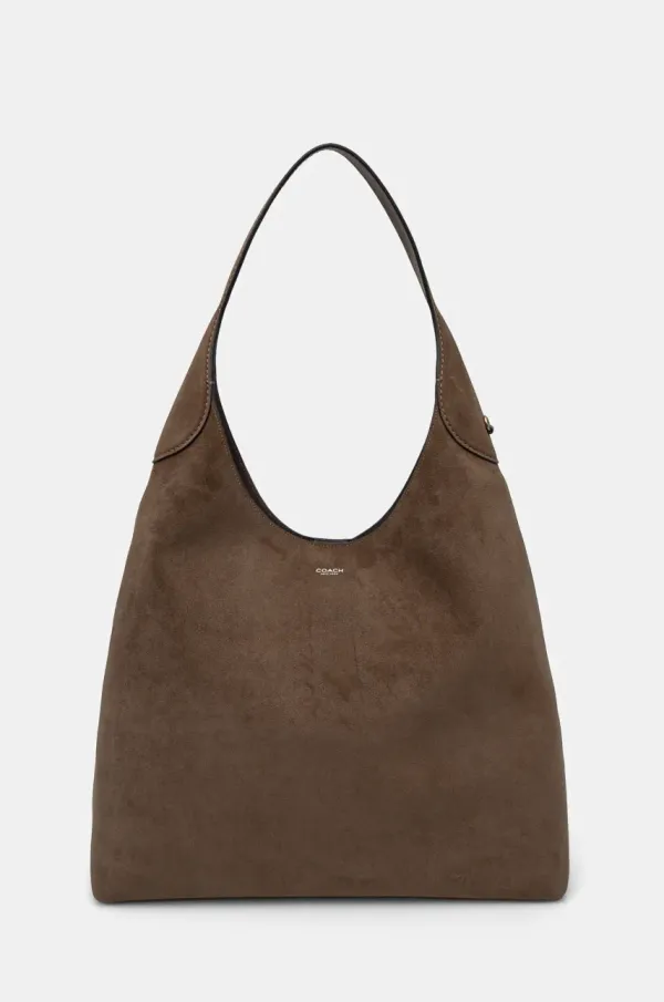 Coach Torbica iz semiša Coach Brooklyn rjava barva, CW636