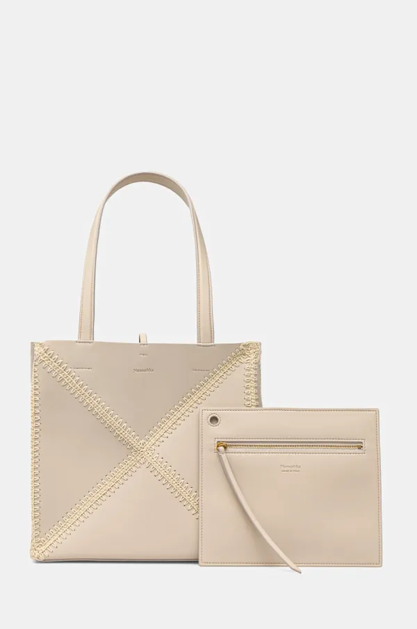 Nanushka Torbica Nanushka THEORIGAMITOTE bež barva, NW23CRBG00871