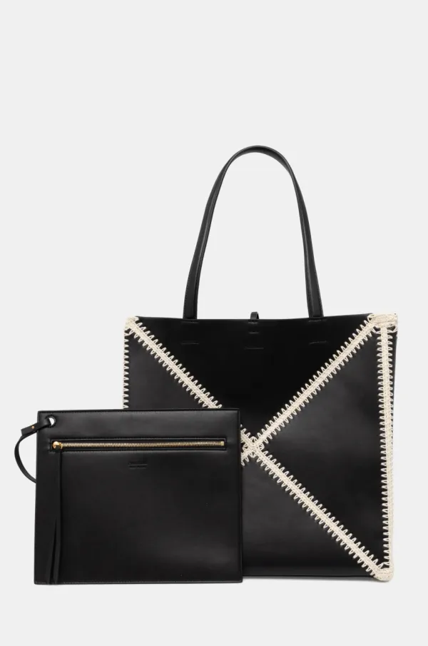 Nanushka Torbica Nanushka THEORIGAMITOTELARGE črna barva, NW23CRBG02899