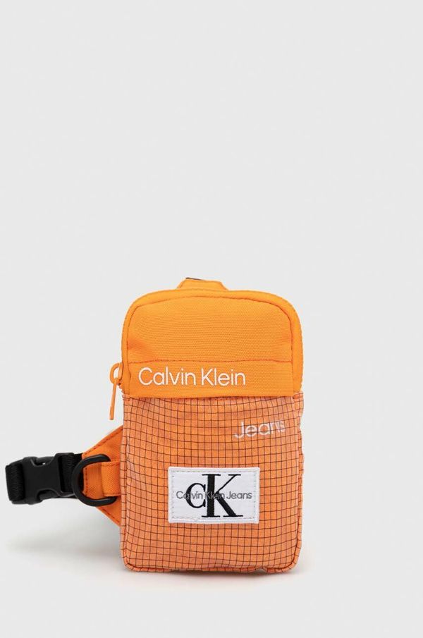 Calvin Klein Jeans Torbica za okoli pasu Calvin Klein Jeans oranžna barva