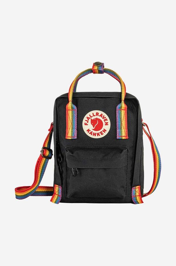 Fjallraven Torbica za okoli pasu Fjallraven Kanken Rainbow Sling črna barva