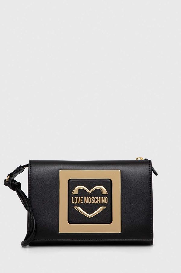 Love Moschino Torbica za okoli pasu Love Moschino črna barva