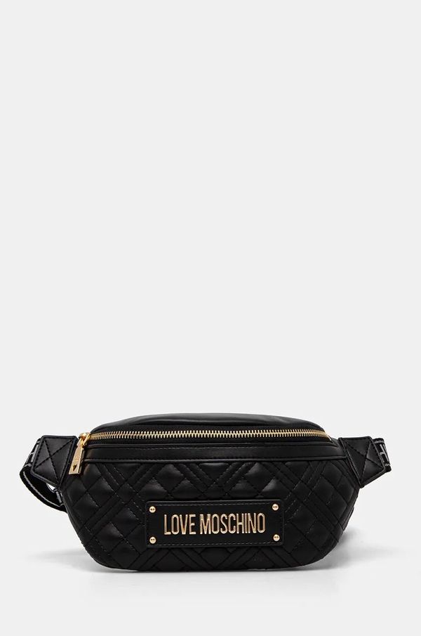 Love Moschino Torbica za okoli pasu Love Moschino črna barva, JC4003PP0L