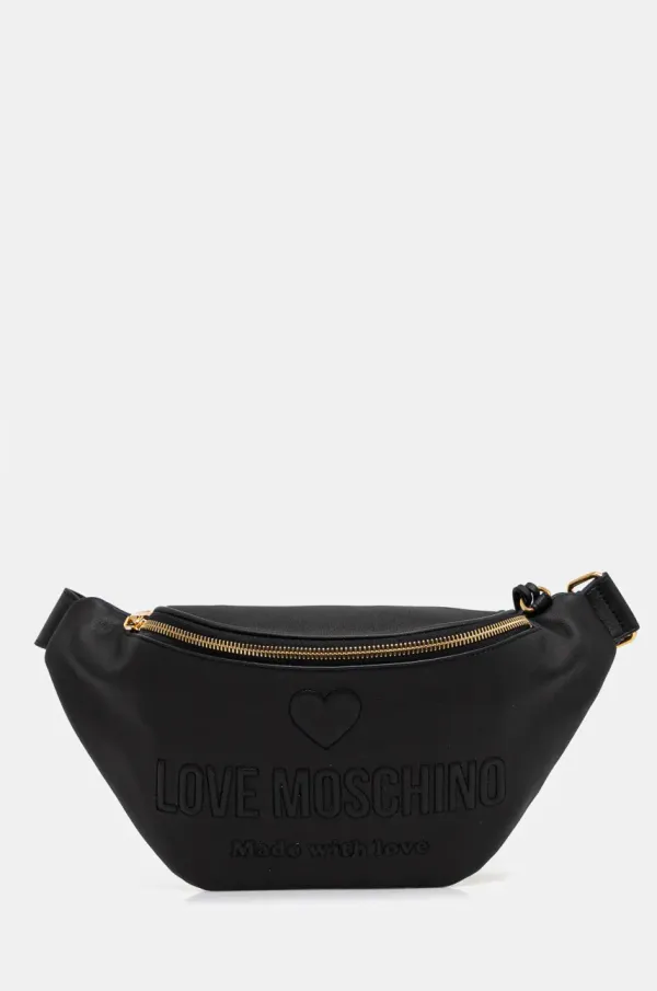 Love Moschino Torbica za okoli pasu Love Moschino črna barva, JC4059PP1