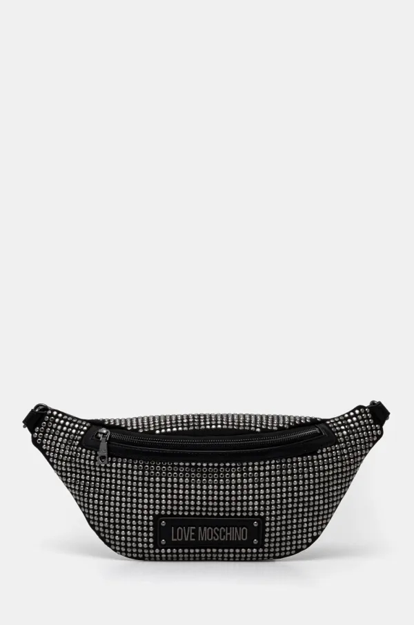 Love Moschino Torbica za okoli pasu Love Moschino črna barva, JC4137PP1