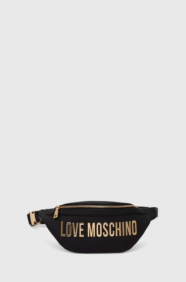 Love Moschino Torbica za okoli pasu Love Moschino črna barva, JC4195PP1LKD0000