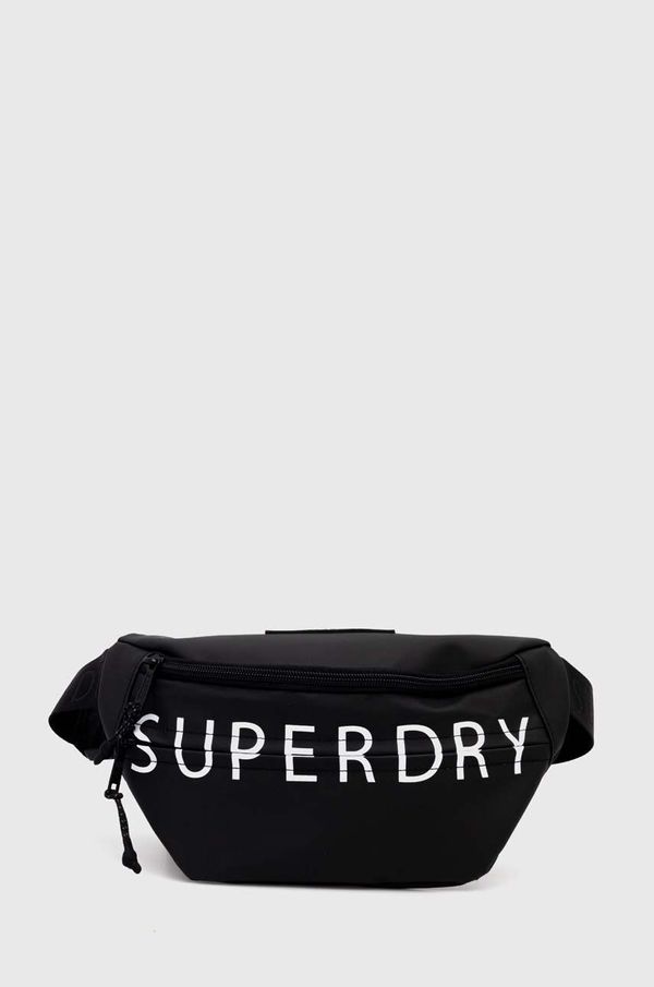 Superdry Torbica za okoli pasu Superdry črna barva