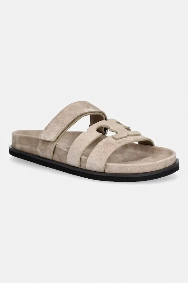 Tory Burch Tory Burch natikači z ravnim podplatom ženski semišasti Ines Sport Slide