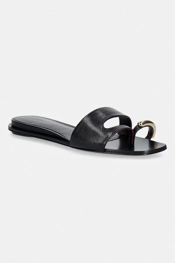 Tory Burch Tory Burch natikači z ravnim podplatom ženski usnjeni Pierced Slide