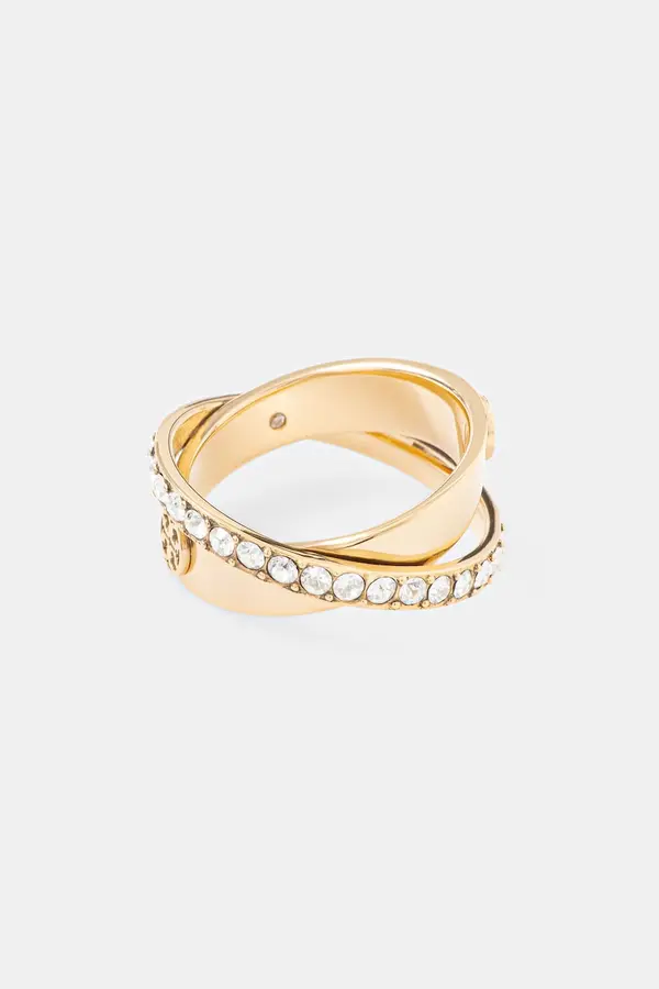 Tory Burch Tory Burch ženski pozlačen prstan s kristalom Icon