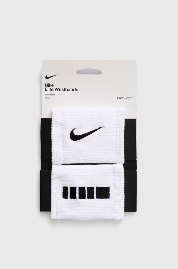 Nike Trak za zapestje Nike 2-pack bela barva