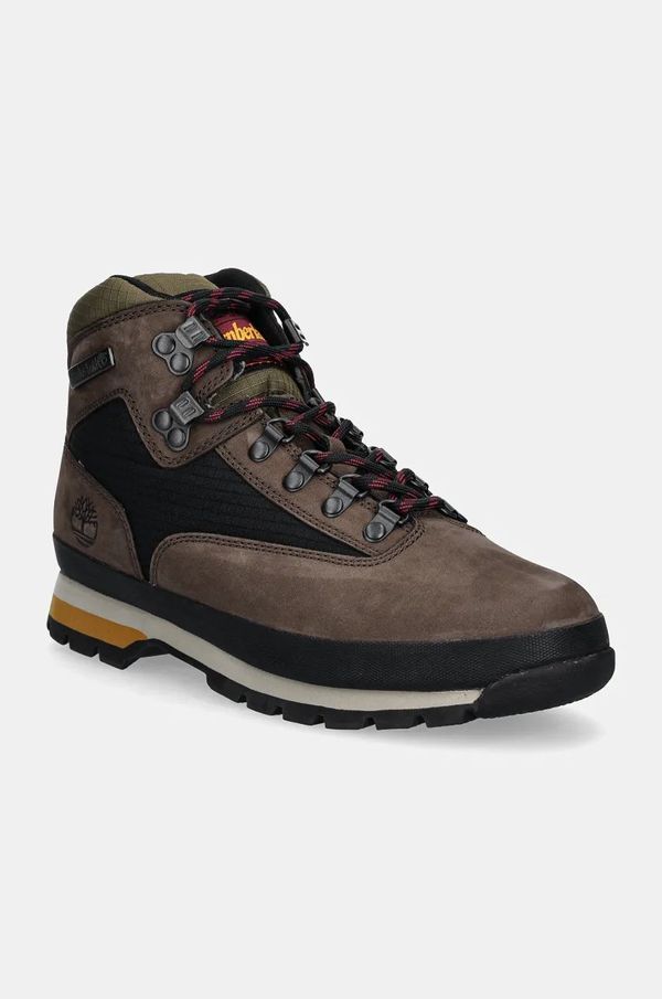 Timberland Trapery, model iz nubuka Timberland Euro Hiker rjava barva, TB0A6DYHW071