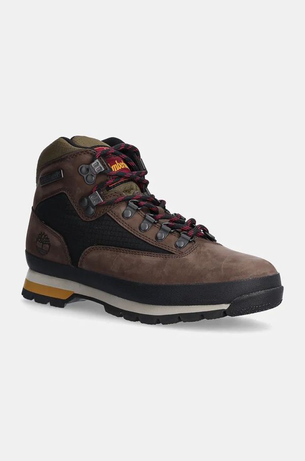 Timberland Trapery, model iz nubuka Timberland Euro Hiker rjava barva, TB0A6DYHW071