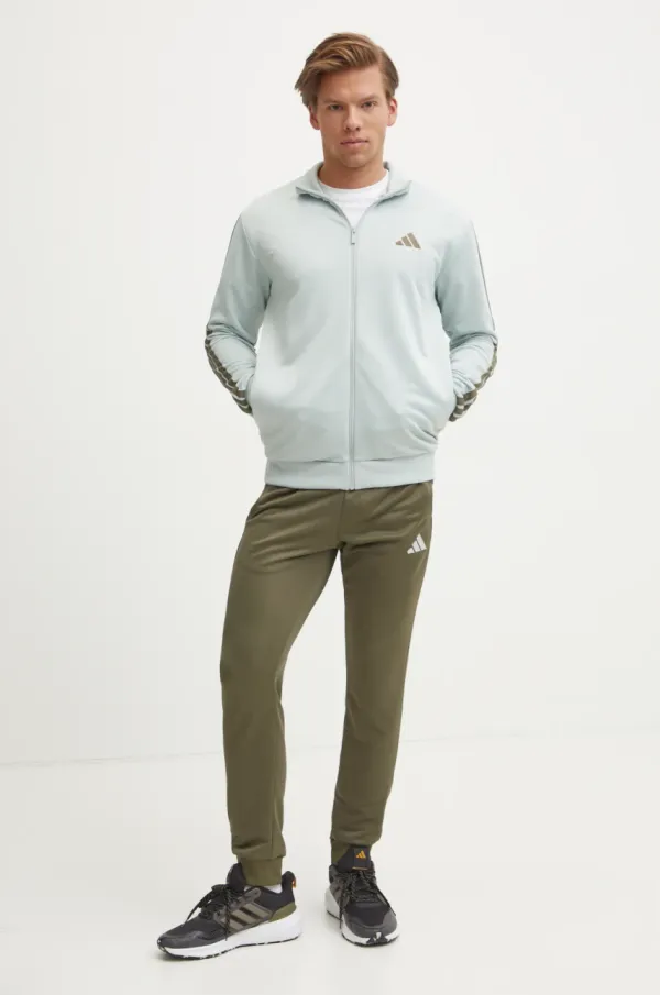 adidas Trenirka adidas 3S FT TT TS moški, siva barva, JI8874