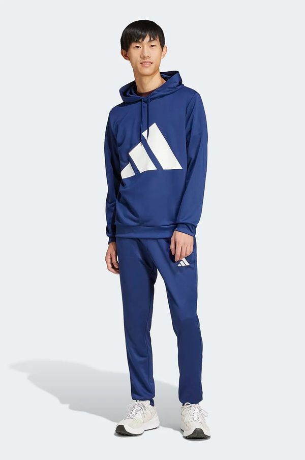 adidas Trenirka adidas BL FT HD TS moški, mornarsko modra barva, JC5389
