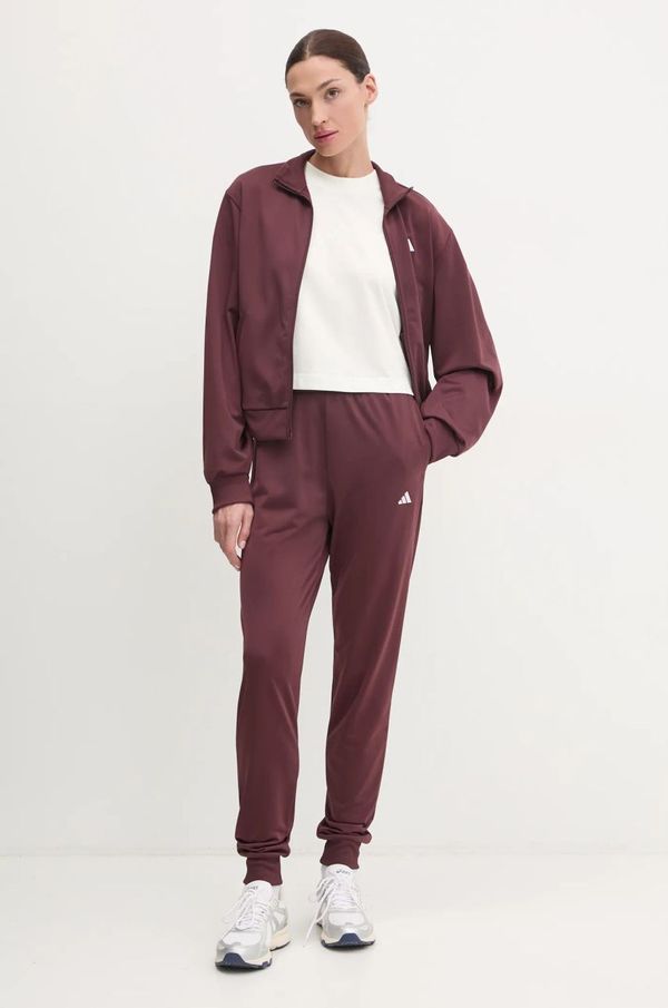 adidas Trenirka adidas Feelcozy ženski, bordo barva, JD2705