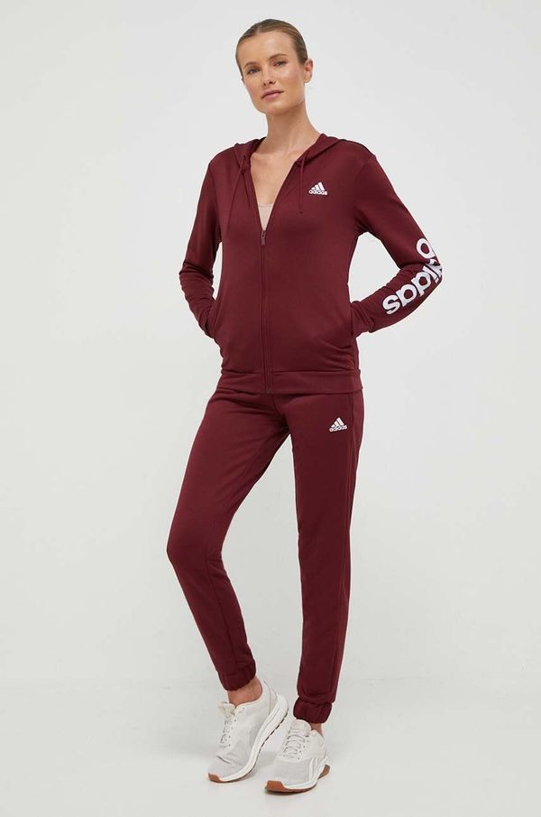 adidas Trenirka adidas ženski, bordo barva