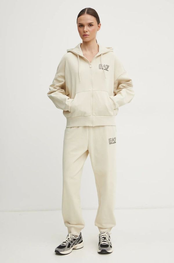 EA7 Emporio Armani Trenirka EA7 Emporio Armani ženski, bež barva, AF12473.7W000110