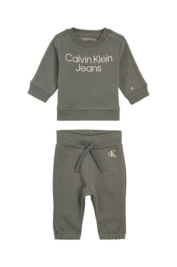 Calvin Klein Jeans Trenirka za dojenčka Calvin Klein Jeans zelena barva