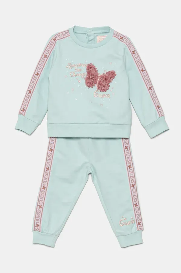 Guess Trenirka za dojenčka Guess turkizna barva, A5RG19 KA6R4