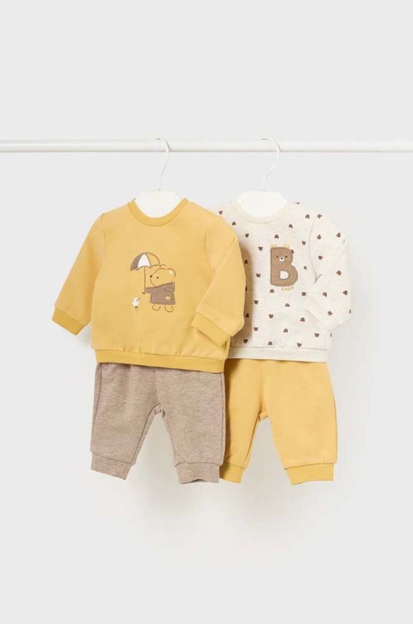 Mayoral Newborn Trenirka za dojenčka Mayoral Newborn 2-pack rumena barva, 2623