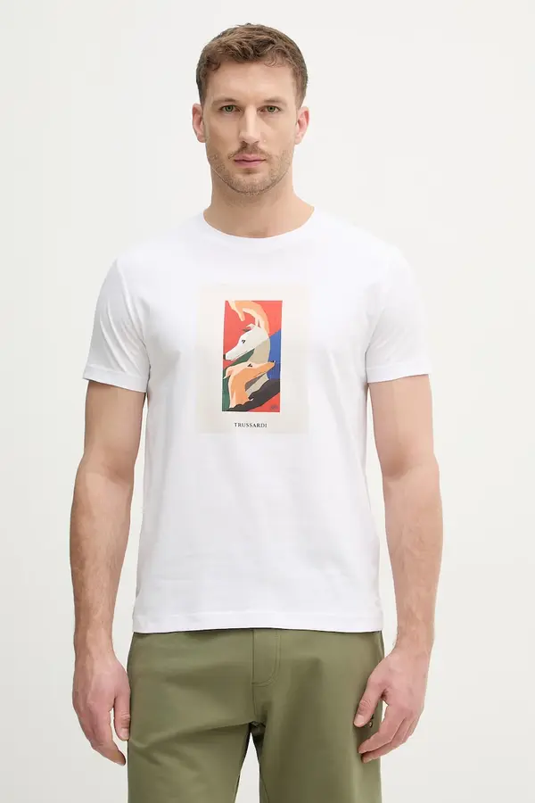 Trussardi Trussardi Bombažna kratka majica Trussardi