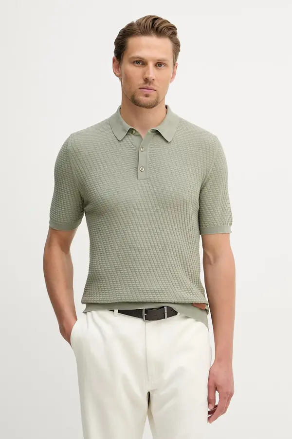 Trussardi Trussardi pletena polo majica moška bombažna