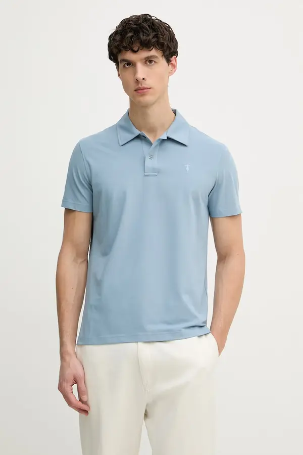 Trussardi Trussardi Polo majica moška z dodatkom svile
