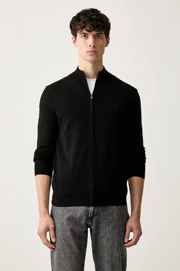 Trussardi Trussardi pulover z zadrgo moški z viskozo