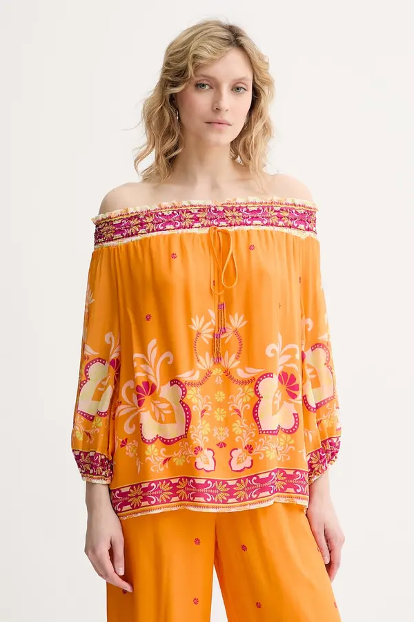 Twinset Twinset bluza z odkritimi rameni ženska viskozna