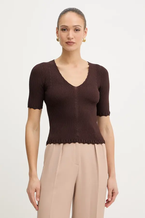 Twinset Twinset Bluza z volančki ženska viskozna