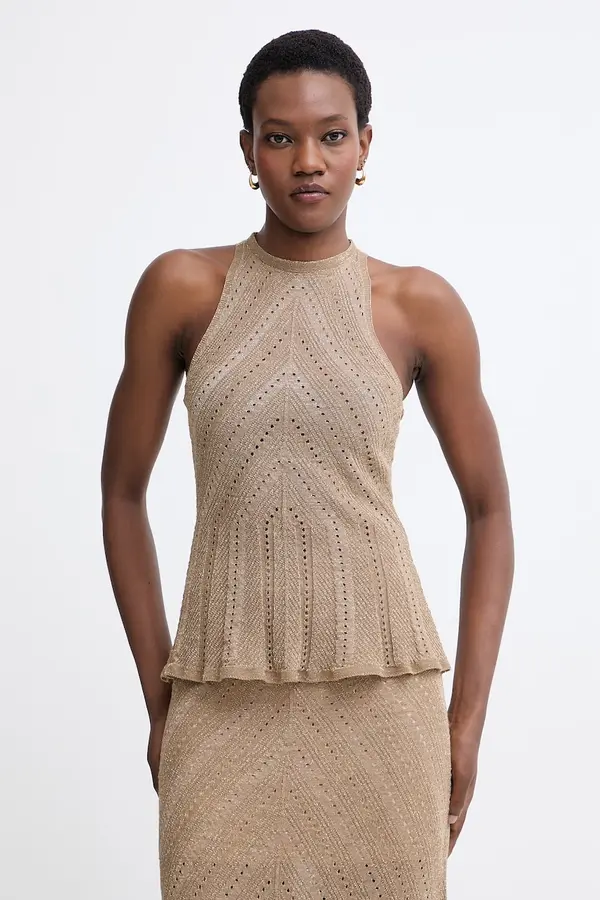 Twinset Twinset bluza ženska z lanom