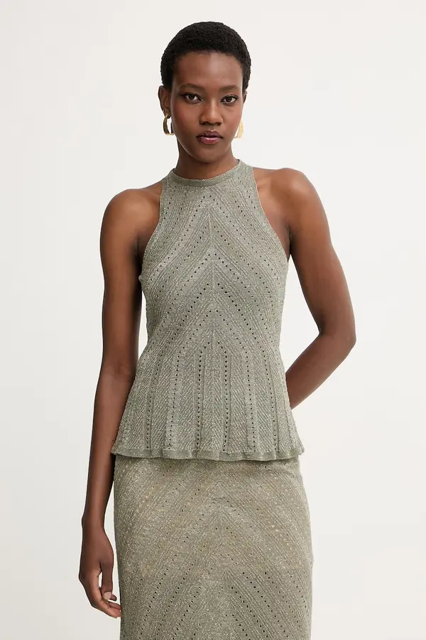 Twinset Twinset bluza ženska z lanom