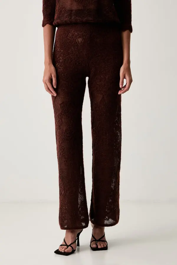 Twinset Twinset hlače ženske z volno