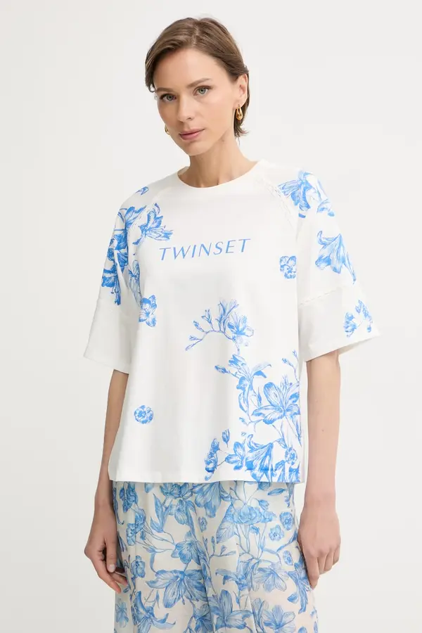 Twinset Twinset kratka majica ženska z bombažem