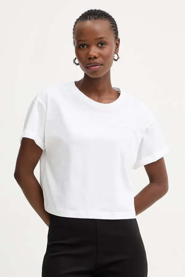 Twinset Twinset oversize kratka majica ženska bombažna