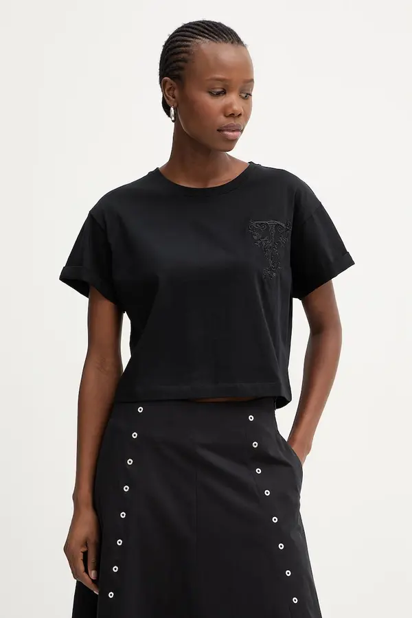Twinset Twinset oversize kratka ženska bombažna majica