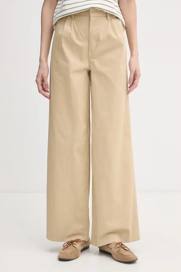 U.S. Polo Assn. U.S. Polo Assn. hlače ženske z bombažem FULL LENGTH WIDE LEG