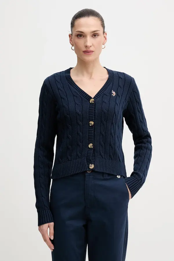 U.S. Polo Assn. U.S. Polo Assn. kardigan ženski bombažen CABLE KNIT