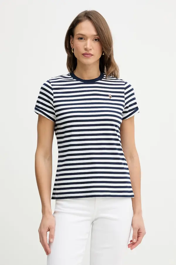 U.S. Polo Assn. U.S. Polo Assn. kratka majica ženska bombažna STRIPE CREW NECK