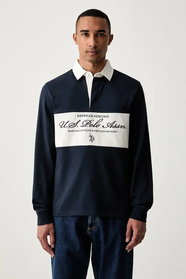 U.S. Polo Assn. U.S. Polo Assn. pulover moški bombažen PREMIUM EMBROIDERY GRAPHIC RUGBY