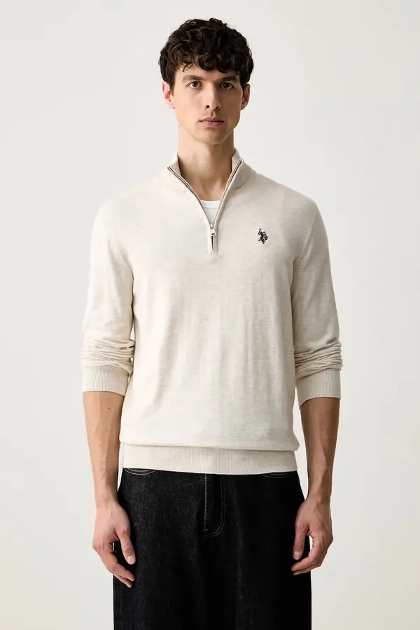 U.S. Polo Assn. U.S. Polo Assn. pulover moški z bombažem Rich Funnel 1/4 Zip