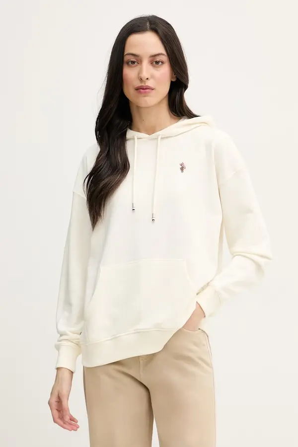 U.S. Polo Assn. U.S. Polo Assn. pulover s kapuco ženski z bombažem DHM Hoodie