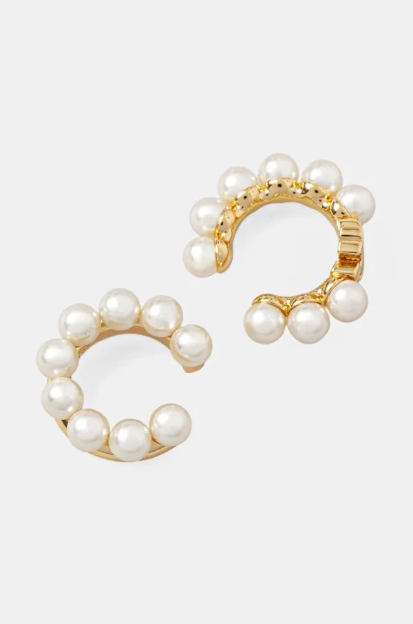Tory Burch Uhan za zgornji del ušesa Tory Burch Kira Pearl Ear Cuff Set 2-pack 164619-137