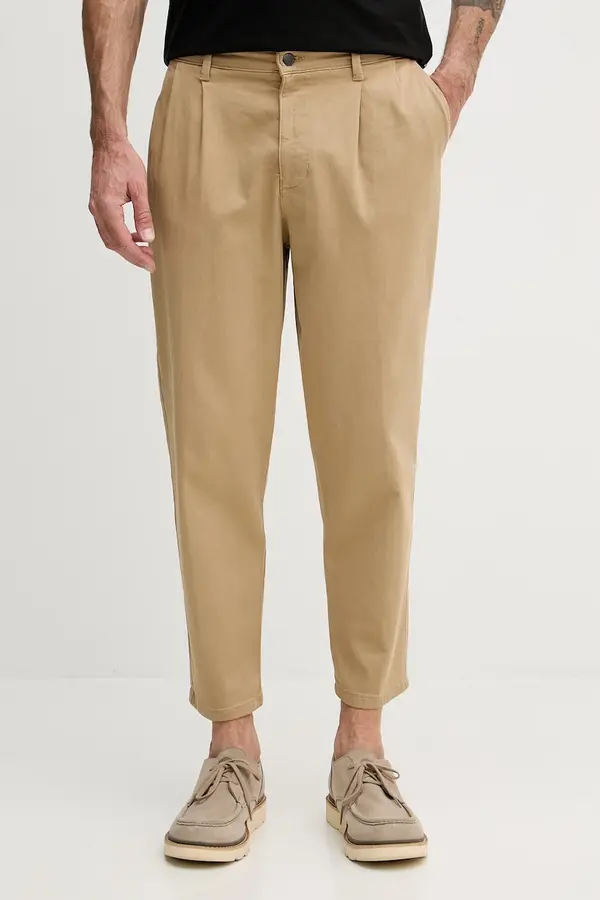 United Colors of Benetton United Colors of Benetton chino hlače moške bombažne z elastanom