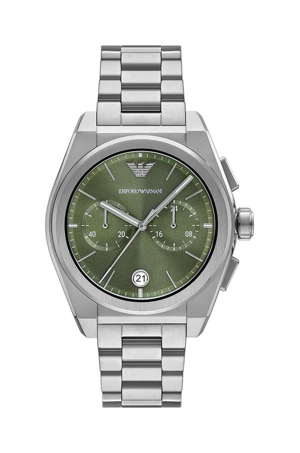 Emporio Armani Ura Emporio Armani Federico Chronograph moška, zelena barva, AR11640