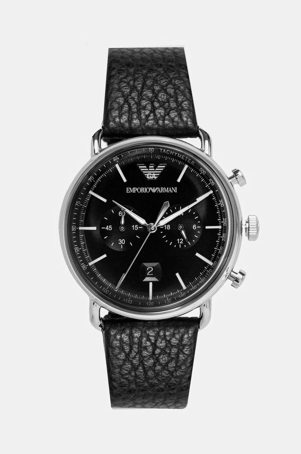 Emporio Armani Ura Emporio Armani moška, črna barva, AR11143